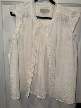 White blouse XL Loft like new